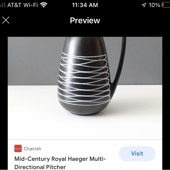 Home Decor Haeger Pottery Vintage Mid Century 1970’s Pitcher Home Decor - Picture 2 of 2